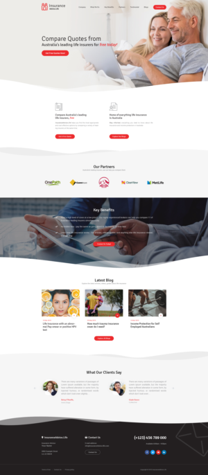 Life insurance company website and landing page | WordPress-Design von Ved Web Services