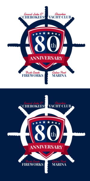 We want the 80th to be in the middle, and the four entities in a circle surrounding the logo. We want a USA stars and stripes theme , and we need this logo for tshirts, banners and other marketing pieces. | Logo Design by Sergio Coelho