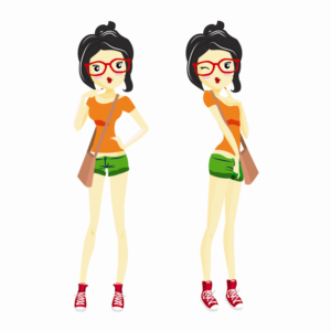 2D French Girl Cartoon For Gift Boxing Retail Company, Cherir.  | Character Design by BJY