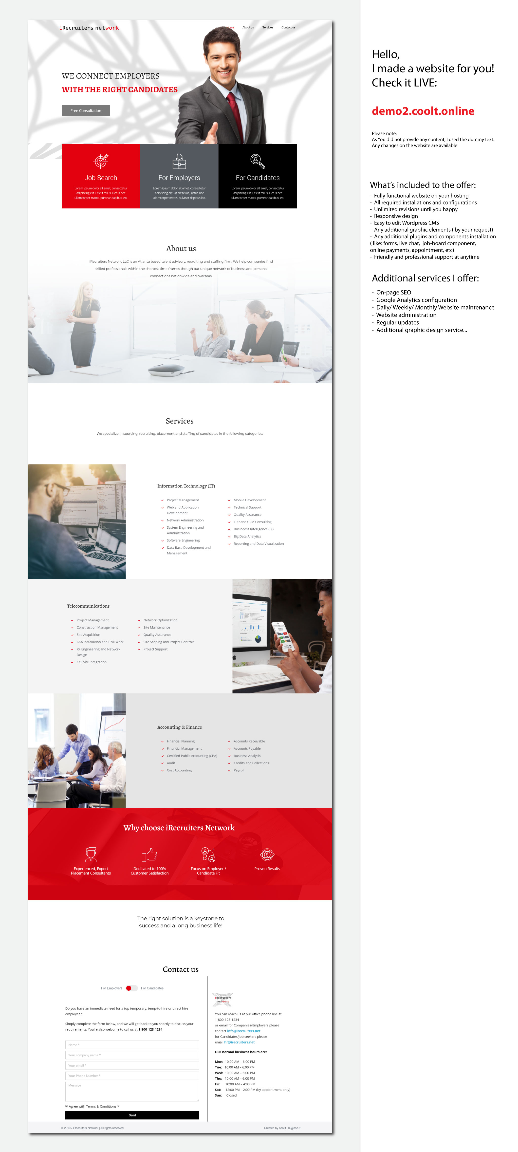 Wordpress Design by coo.lt for iRecruiters Network | Design #22651774