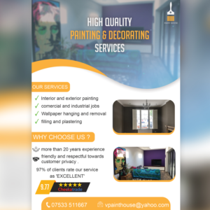 Flyer Design by hassan k for Paint House Decorating | Design #22647915