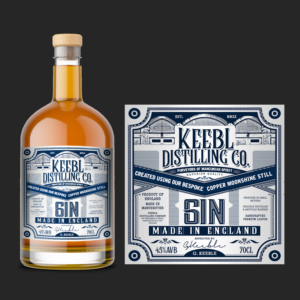 Vintage Old-fashion Style Gin Bottle Label | Label Design by SAI DESIGNS