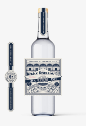 Vintage Old-fashion Style Gin Bottle Label | Label Design by FulvioLazzariDesign