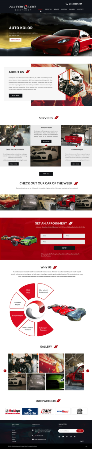 Web Design by pb for Autokolor Bodyshop | Design #22682304