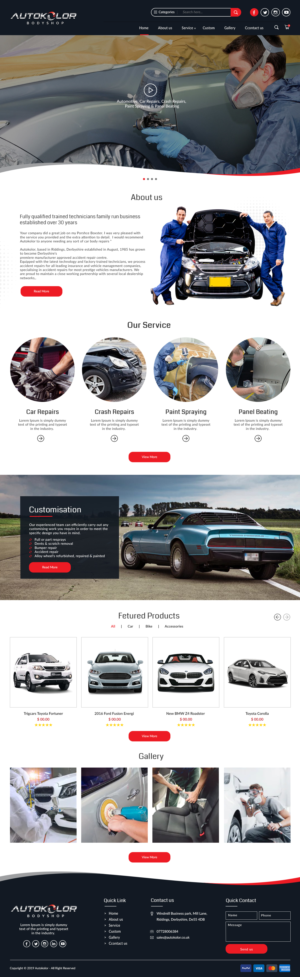 Web Design by bdesigner9 for Autokolor Bodyshop | Design #22710001