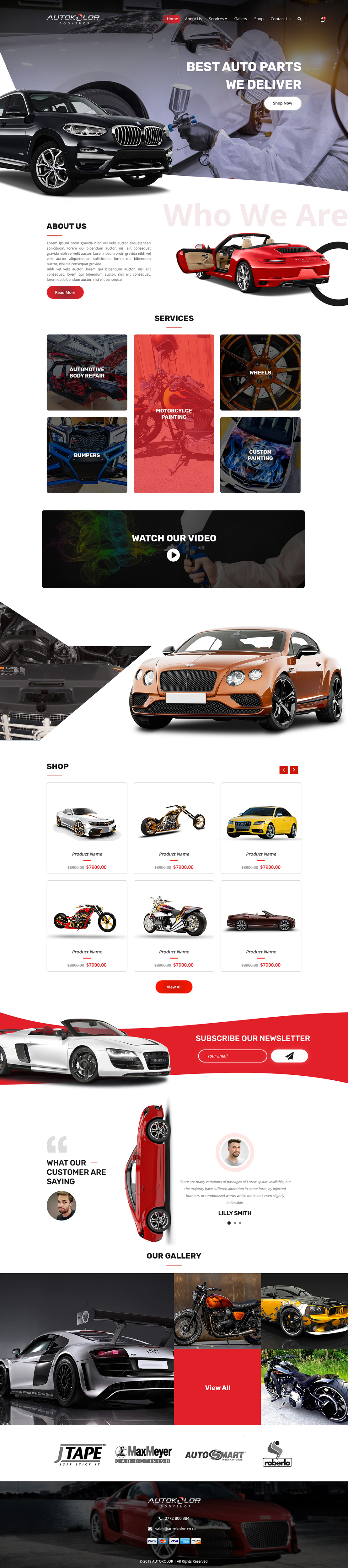 Web Design by Factotum Designs for Autokolor Bodyshop | Design #22697303