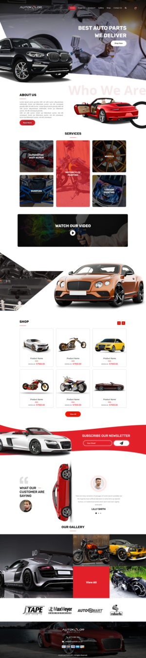 Web Design by Ubaid 8 for Autokolor Bodyshop | Design #22697303