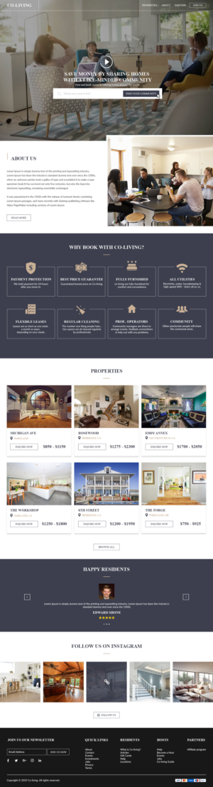 Co-living  | Web Design by bdesigner9