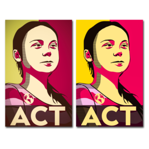 Greta Thunberg ACT Poster | Grafik-Design von Wally_F