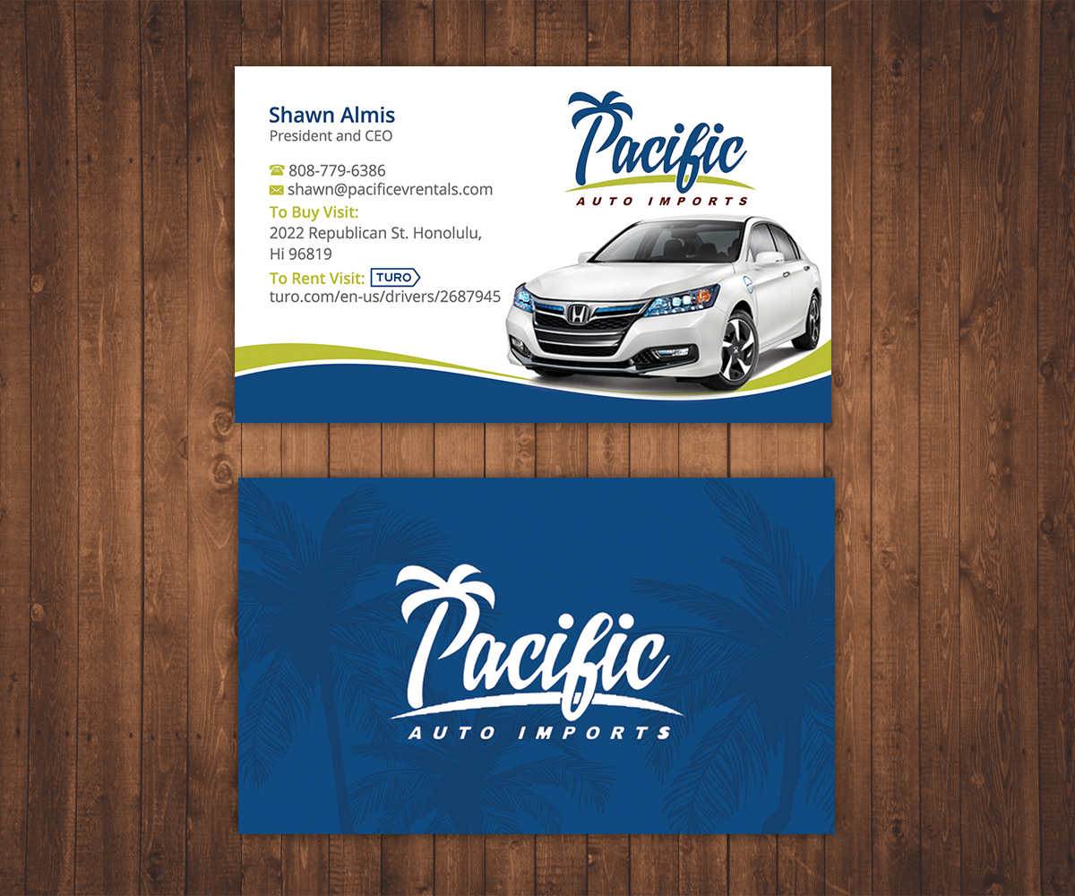 Business Card Design by Stylez Designz for Pacific Auto Imports | Design #22717741