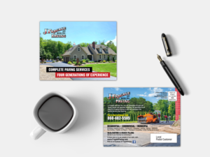 Creative paving postcard front | Postkarten-Design von GraphicsGuru