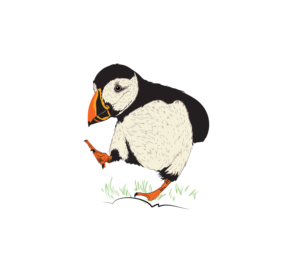 Kicking Puffin image T-shirt design | T-Shirt-Design von typeo1978