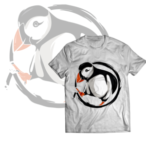 Kicking Puffin image T-shirt design | T-Shirt-Design von Julogo