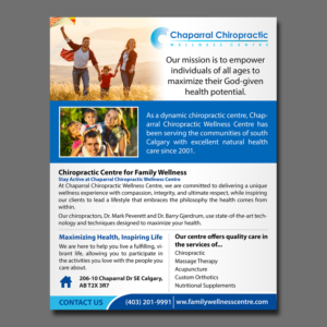 As a dynamic multi-disciplinary care centre, Chaparral Chiropractic Wellness Centre has been serv... | Flyer Design by aspiremedia