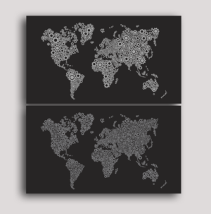 Moving World Map made from cogs! | Grafik-Design von IndreDesign