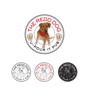 The Redd Dog, U-Pour it Pub | Logo-Design von Samantha Ward Design