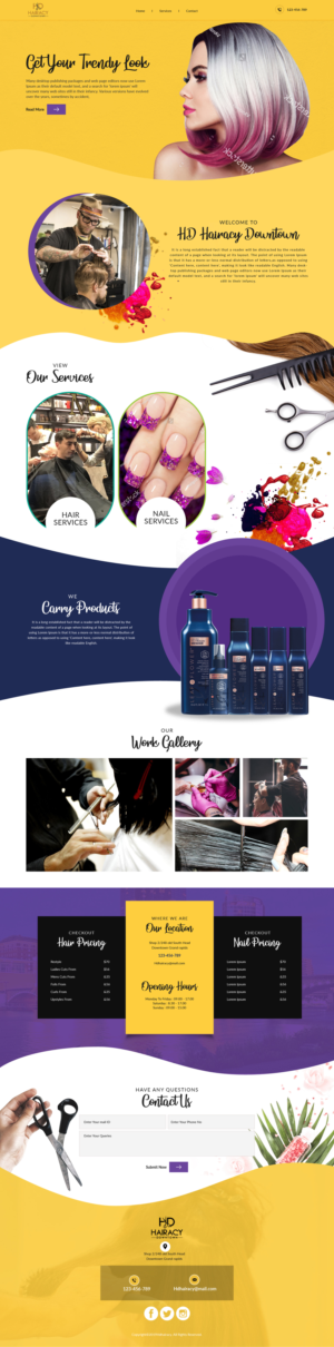 Web-Design von sai.designer87 für Hairacy Downtown | Design #22999368