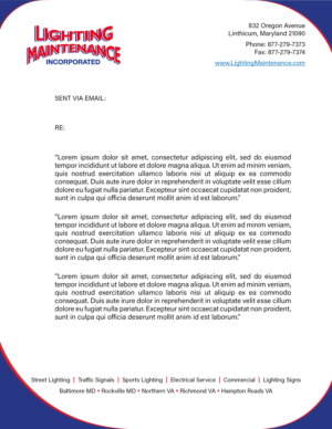 Letterhead Design by PavanPrajapati for Lighting Maintenance Inc | Design #22995352