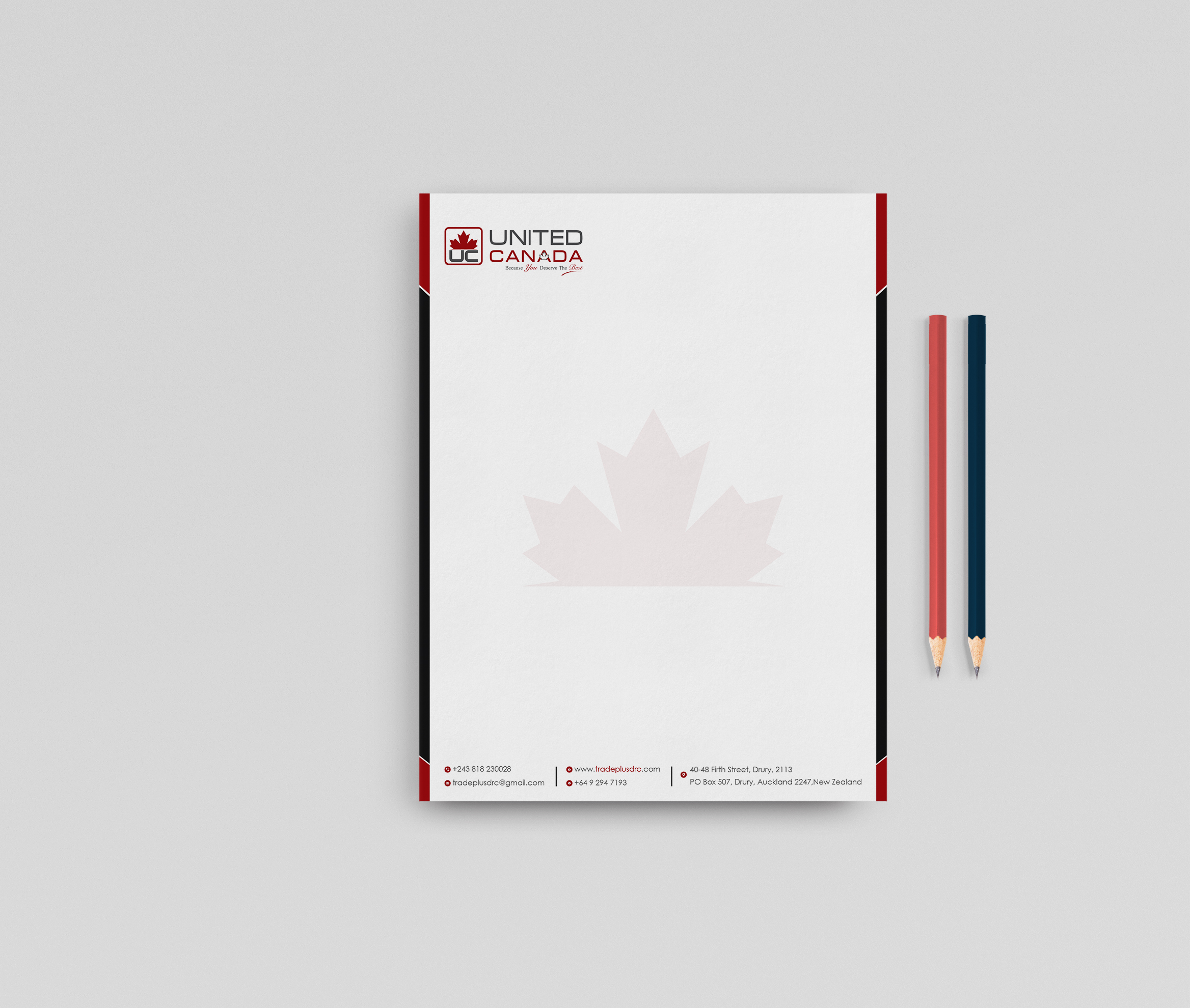 Letterhead Design by Uttom 2 for United Canada Inc. | Design #23120914