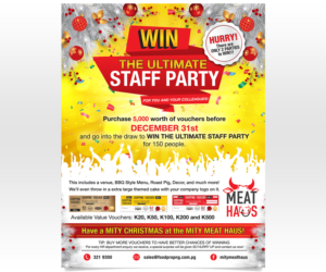 Easy - Fix our "Win a Party" Promo Flyer  | Flyer Design by Luniere Designs