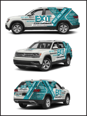 Exit Realty -Atlas VW suv wrap that’s a WOW when seen!  | Car Wrap Design by Kira.graphics