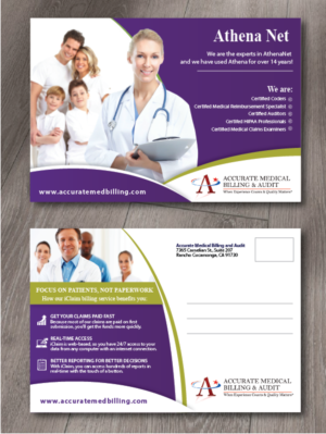 Medical Billing Company Marketing for clients on AthenaNet Software | Postcard Design by alex989