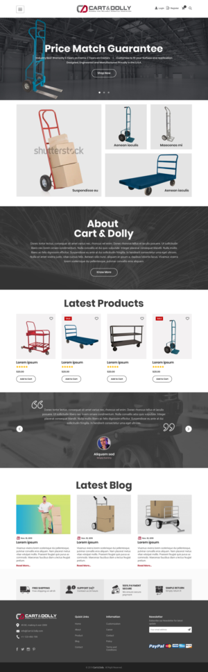 Cart and Dolly Website | Web Design by sai.designer87