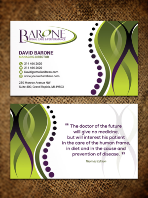 Barone Spinal Care and Performance  | Business Card Design by Sandaruwan