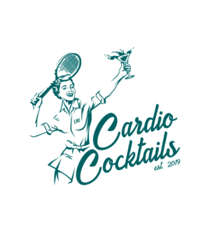 "Cardio Cocktails" and "Est 2019" and "LHC" (initial of place where our tennis courts we play on) | Logo-Design von StudioD™