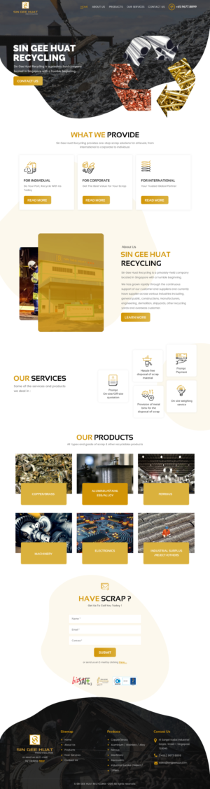 Web Design by rightway for Sin Gee Huat Recycling | Design #23224707