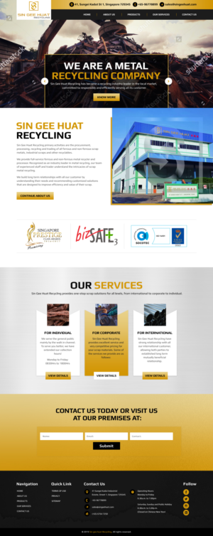 Web Design by sai.designer87 for Sin Gee Huat Recycling | Design #23233152