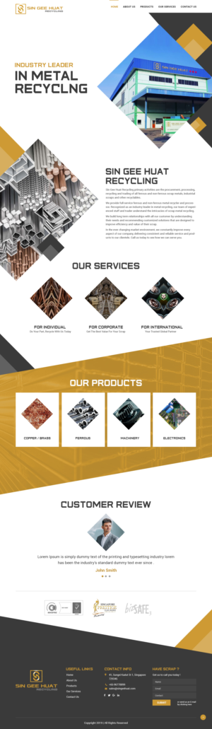 Web Design by nzdesigners for Sin Gee Huat Recycling | Design #23239188