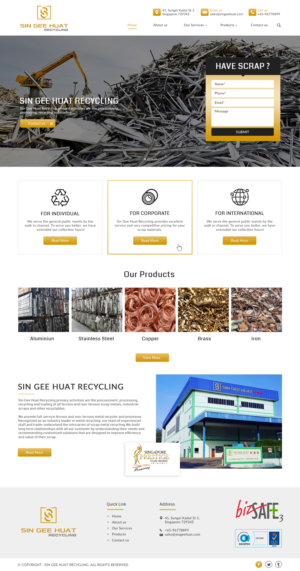 Web Design by bdesigner9 for Sin Gee Huat Recycling | Design #23226456