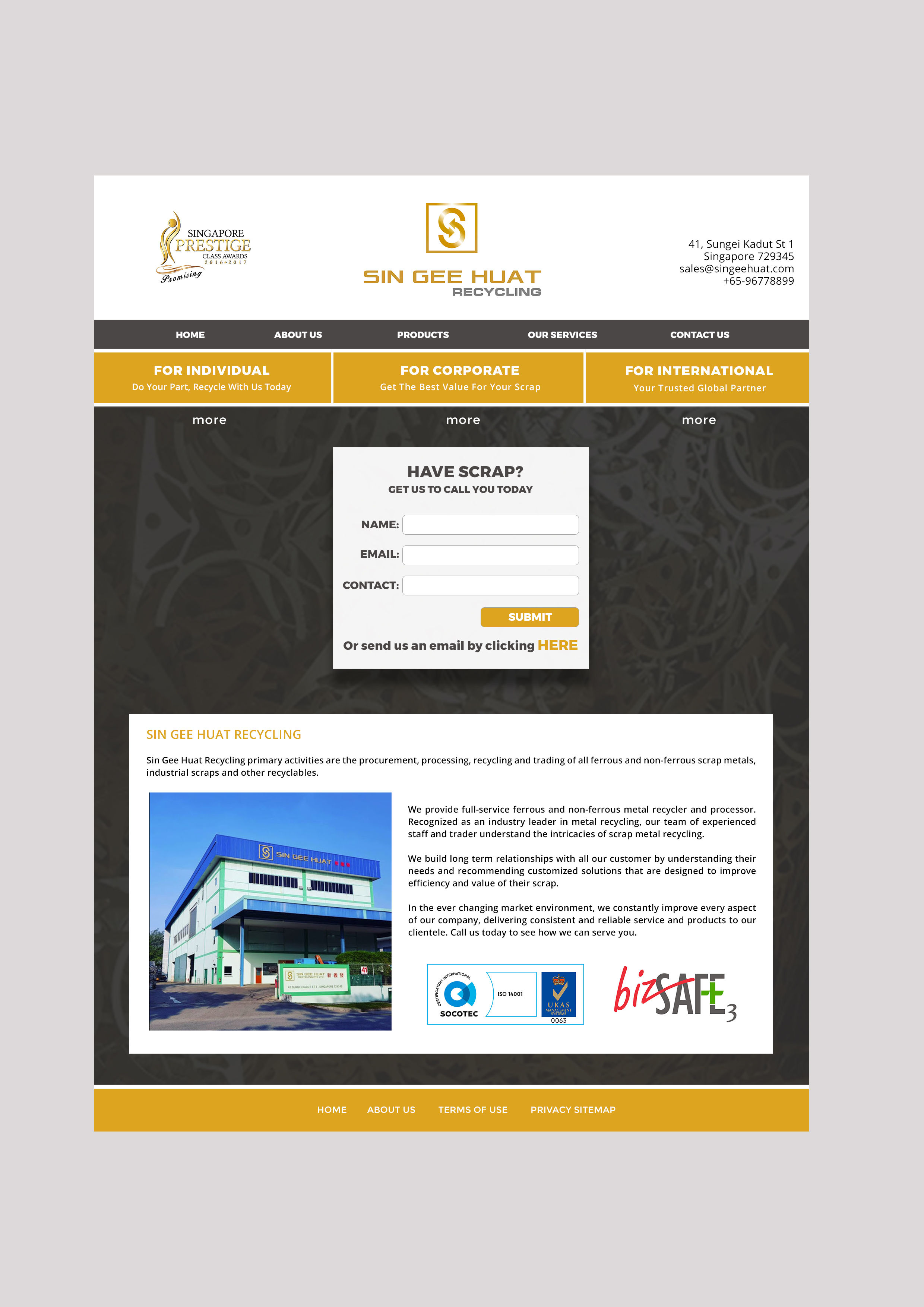 Web Design by Silviya M for Sin Gee Huat Recycling | Design #23245905