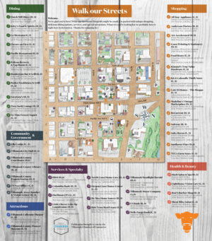 Downtown Walking Map Layout (Map Provided) | Flyer Design by Skybluedesignstudio