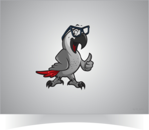 Funny Cartoon Image for African Grey Parrot  | Graphic Design by r-toha