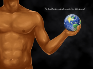 Spiritual - Hold the world in His hand | Illustration-Design von SangBlater