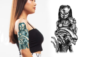 Original Predator and Alien  realism  tattoo | Tattoo Design by NILDesigns