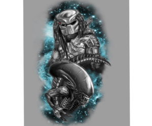 Original Predator and Alien  realism  tattoo | Tattoo Design by Jezzus