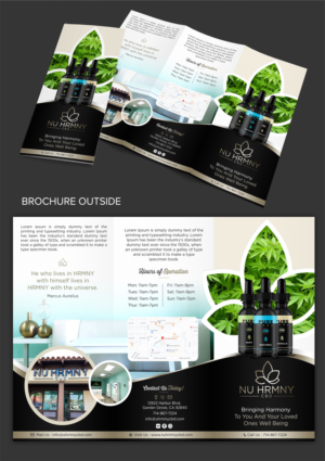 Nu HRMNY CBD retail store pamphlet design | Brochure Design by SAI DESIGNS