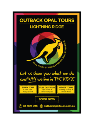 OUTBACK OPAL TOURS Eye-catching design for A-frame sign (tour company Lightning Ridge - Australia) | Schilder-Design von senja