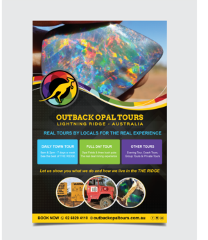 OUTBACK OPAL TOURS Eye-catching design for A-frame sign (tour company Lightning Ridge - Australia) | Schilder-Design von alex989