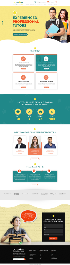 LA Tutors Homepage and Landing Page Redesign  | Web Design by SAI DESIGNS