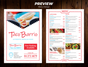 Mexican Restaurant - Flyer for takeaway and delivery customers | Flyer Design by ZISGraphics