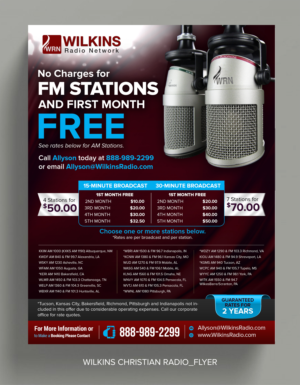 Flyer Design by SAI DESIGNS for Wilkins Radio Network | Design #23456471