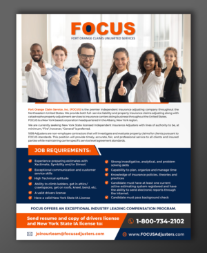 Advertisement Design by OwnDesign for Fort Orange Claim Service, Inc. | Design: #23479759