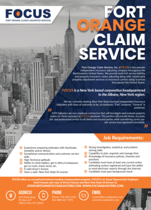 Advertisement Design by HeshanKavinda for Fort Orange Claim Service, Inc. | Design: #23478854