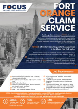 Advertisement Design by HeshanKavinda for Fort Orange Claim Service, Inc. | Design: #23479694