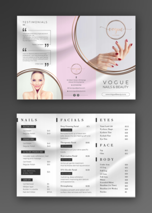 Beauty Clinic Treatment Menu (Vogue Nails & Beauty) | Flyer Design by ecorokerz