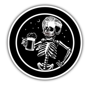 Skeleton holding or drinking Beer vector | Graphic Design by Pinky 